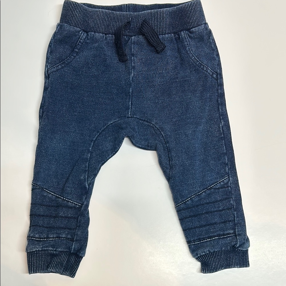 Kids Denim Jogger Pants - Blue